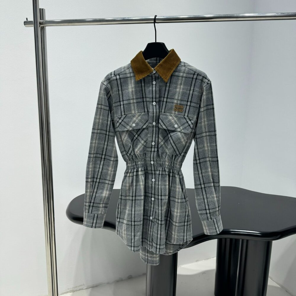 Miu Miu new flannel plaid dress